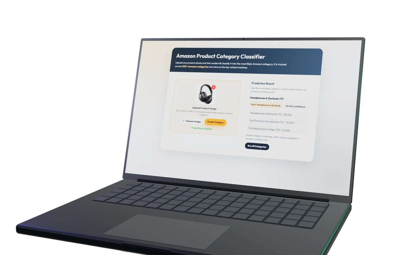 Amazon product classification project