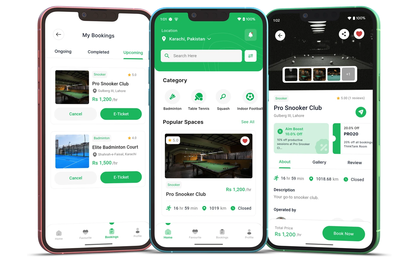 Spaze app screens